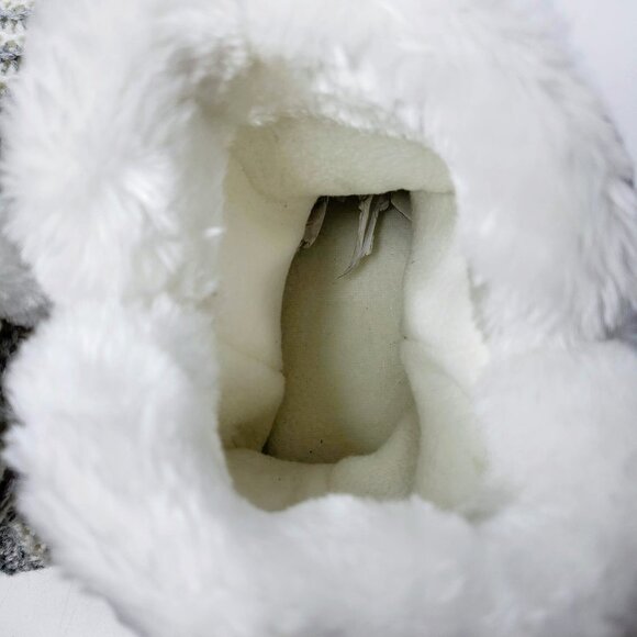 Totes Toasty Knitted Striped Furry Lined Memory Foam Boot Slippers M - Picture 7 of 10